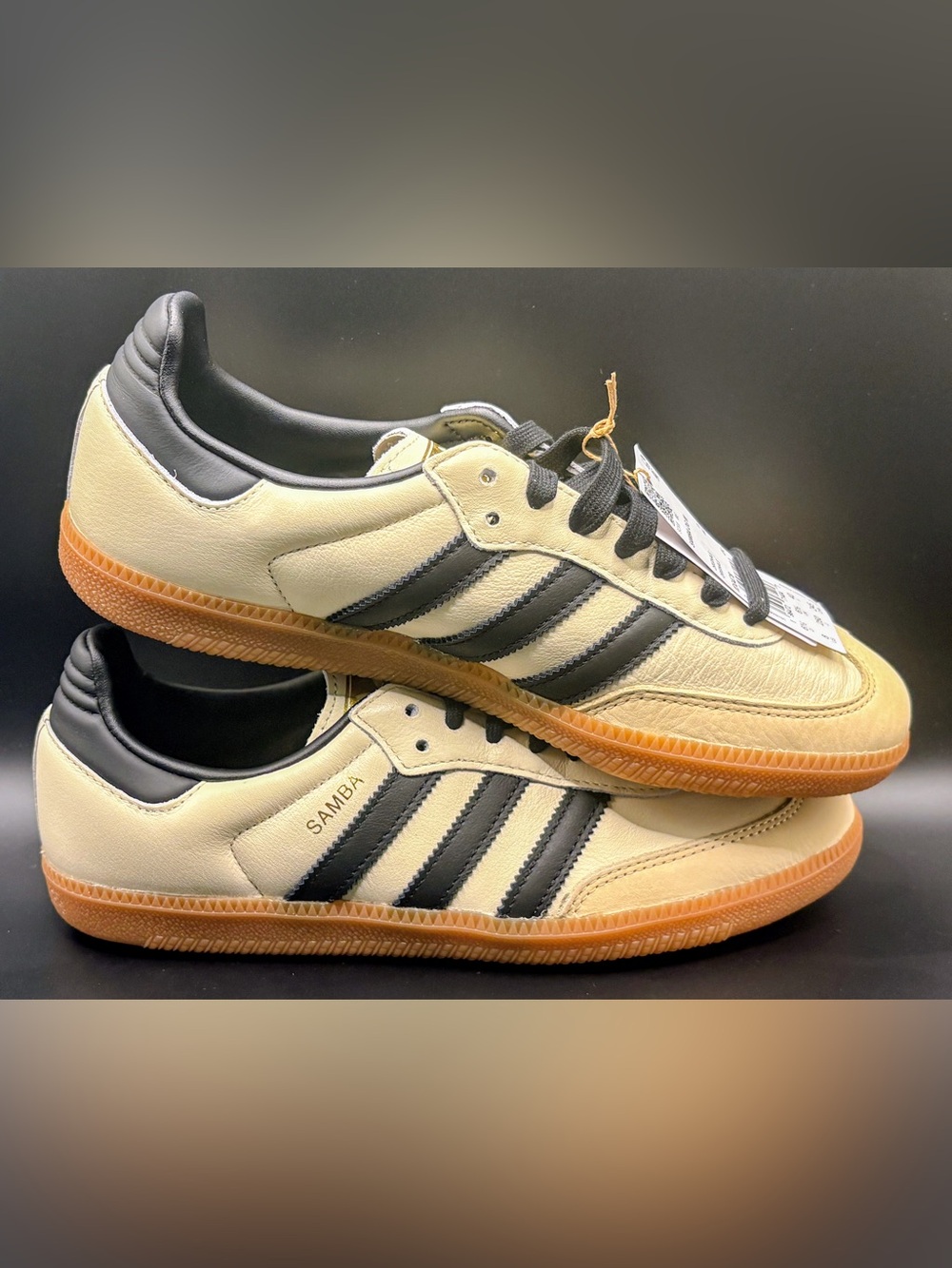 Brand New Women’s 8 Men’s 7 adidas Samba OG with OG Box Cream White Sand Strata - Picture 6 of 7